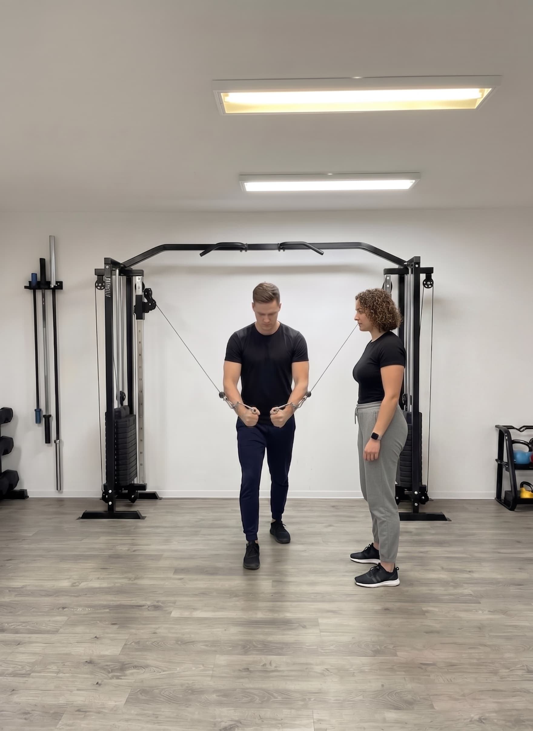 Personal Training Einheit — Anleitung am Kabelzug